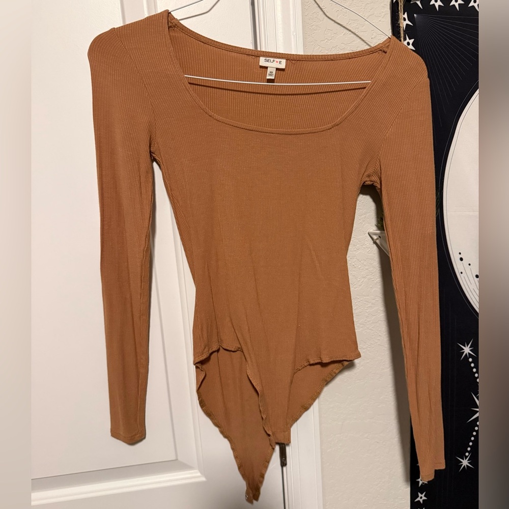 Selfie Leslie Tan Long Sleeve Bodysuit